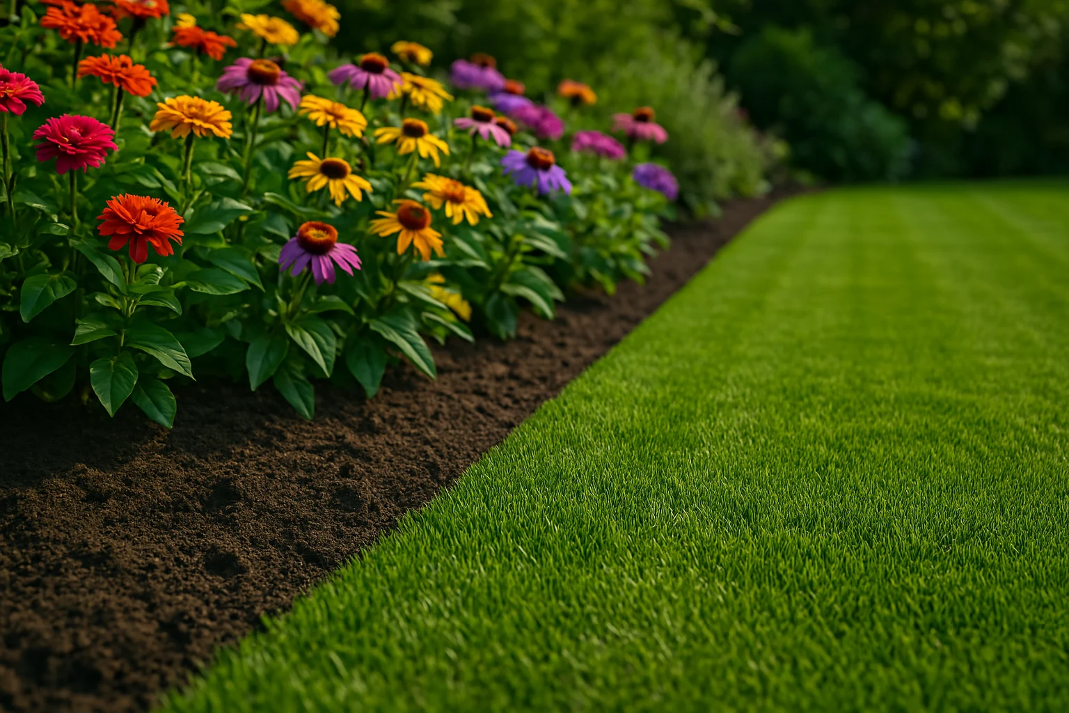 Frisch gemähter Rasen in Hamburg Bergedorf